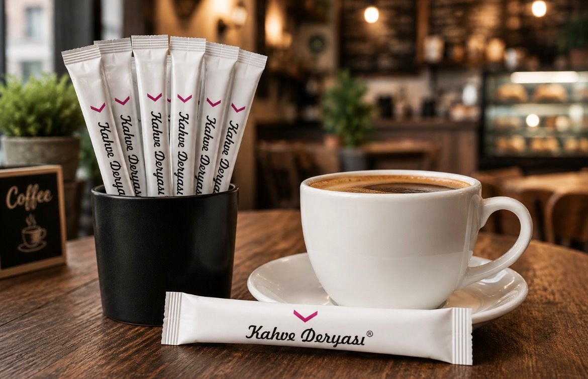 Tek kullanımlık kahve ve şeker stick ürünü